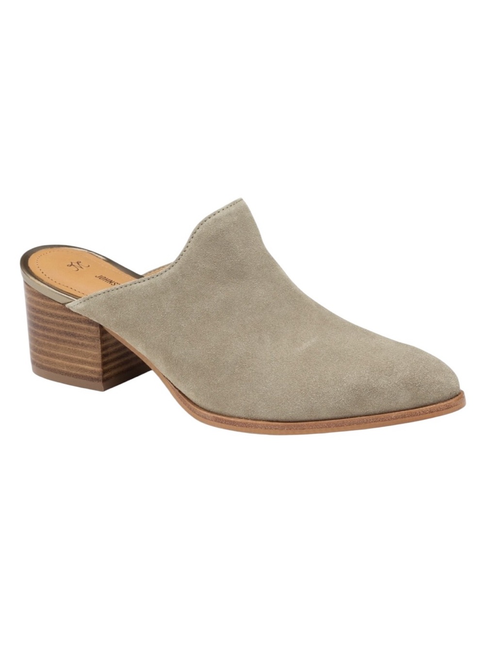 Johnston & Murphy Trista Taupe Block Heel Mules - Size 8.5M
